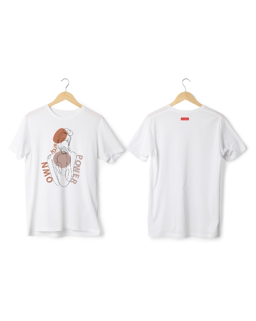 Greys & Blues Power Pima Round Neck T-Shirt- White